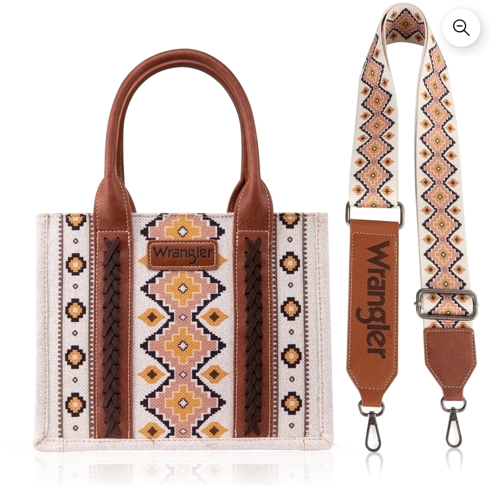Wrangler Geometric Brown and Cream Tote